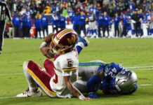 ¡Se le torció el brazo! Jayden Daniels, quarterback de Commanders, sufre aterradora fractura de codo